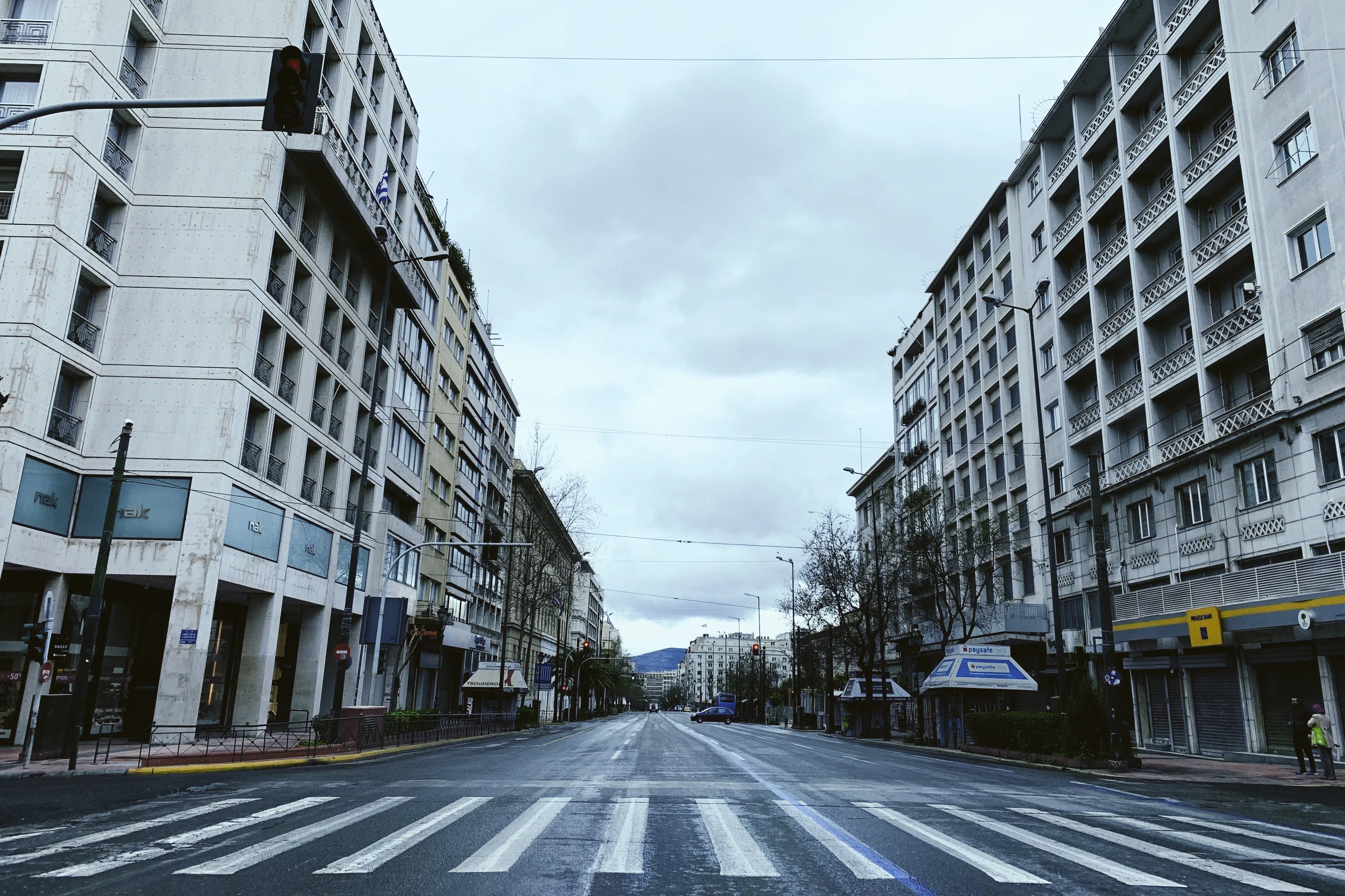 Lockdown in Athens - Panepistimiou Str